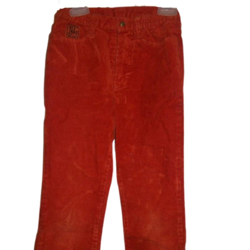 ---  IKKS Orange Velour Skinny Cords Fits Girl 7 Slim